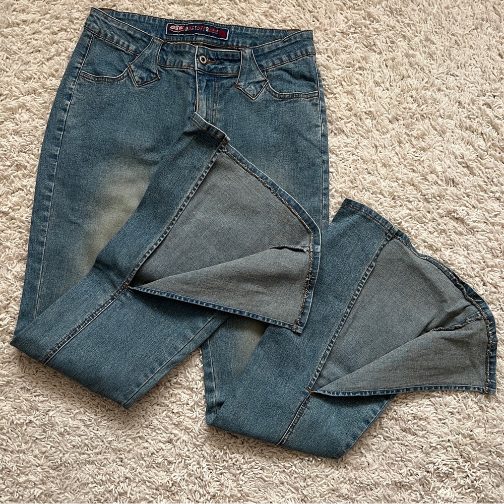 Vintage One Tuff Babe Split Flare Stretch Jeans